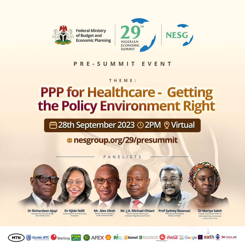 NESG Holds Pre NES29 Summit Webinar on improving the policy environment around public-private partnership in Nigeria's Healthcare system